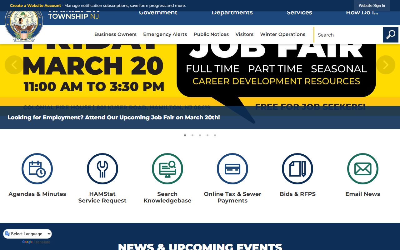 Hamilton Township warrant records