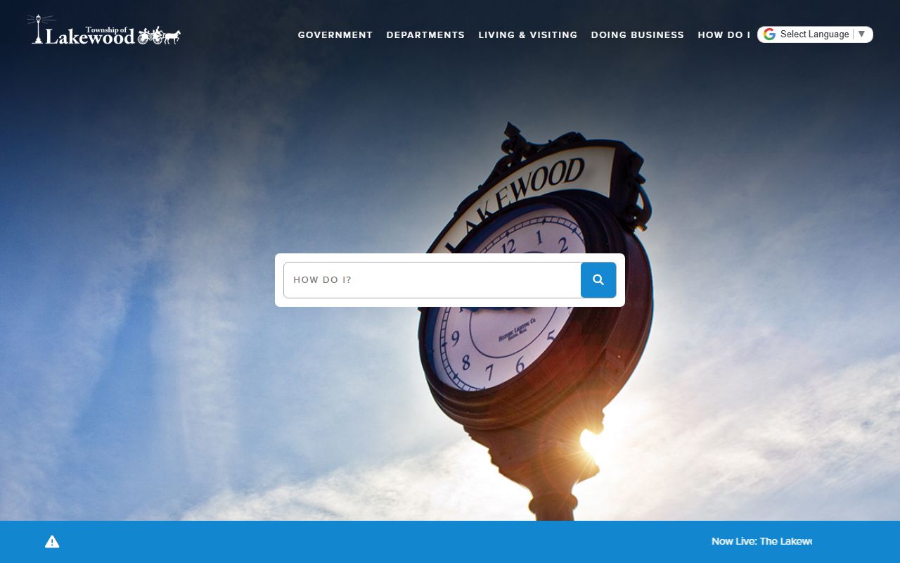 Lakewood Township official website showing Lakewood Township warrant records resources