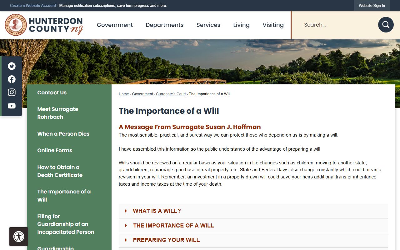 Hunterdon County Clerk Office warrant records