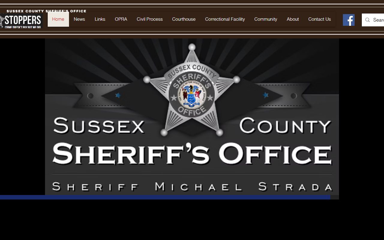 Sussex County Sheriff Office website for warrant records and law enforcement services