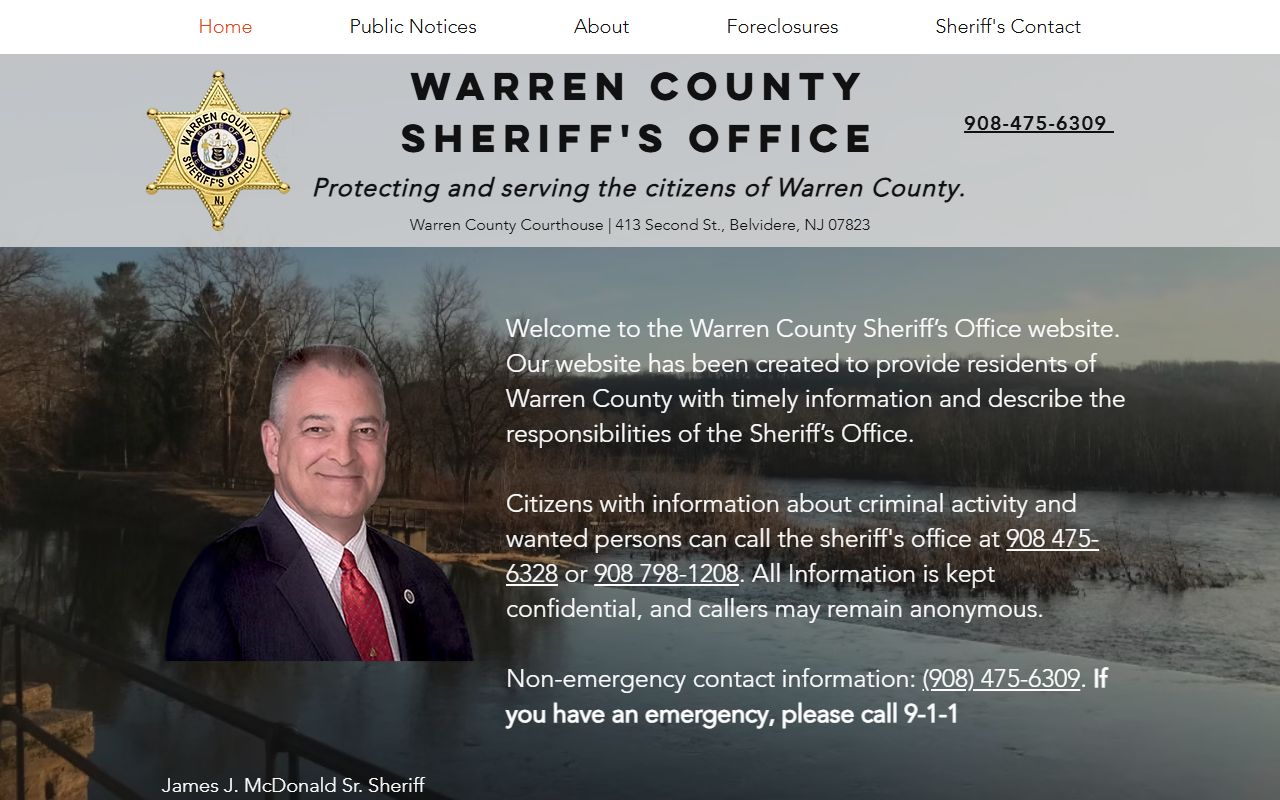 Warren County Sheriff Office website for warrant records lookup and fugitive tips