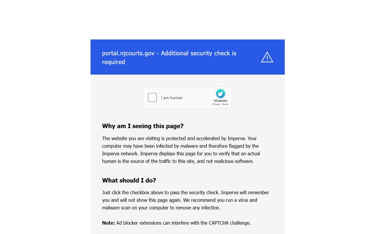 PROMIS Gavel public access portal for New Jersey warrant records search