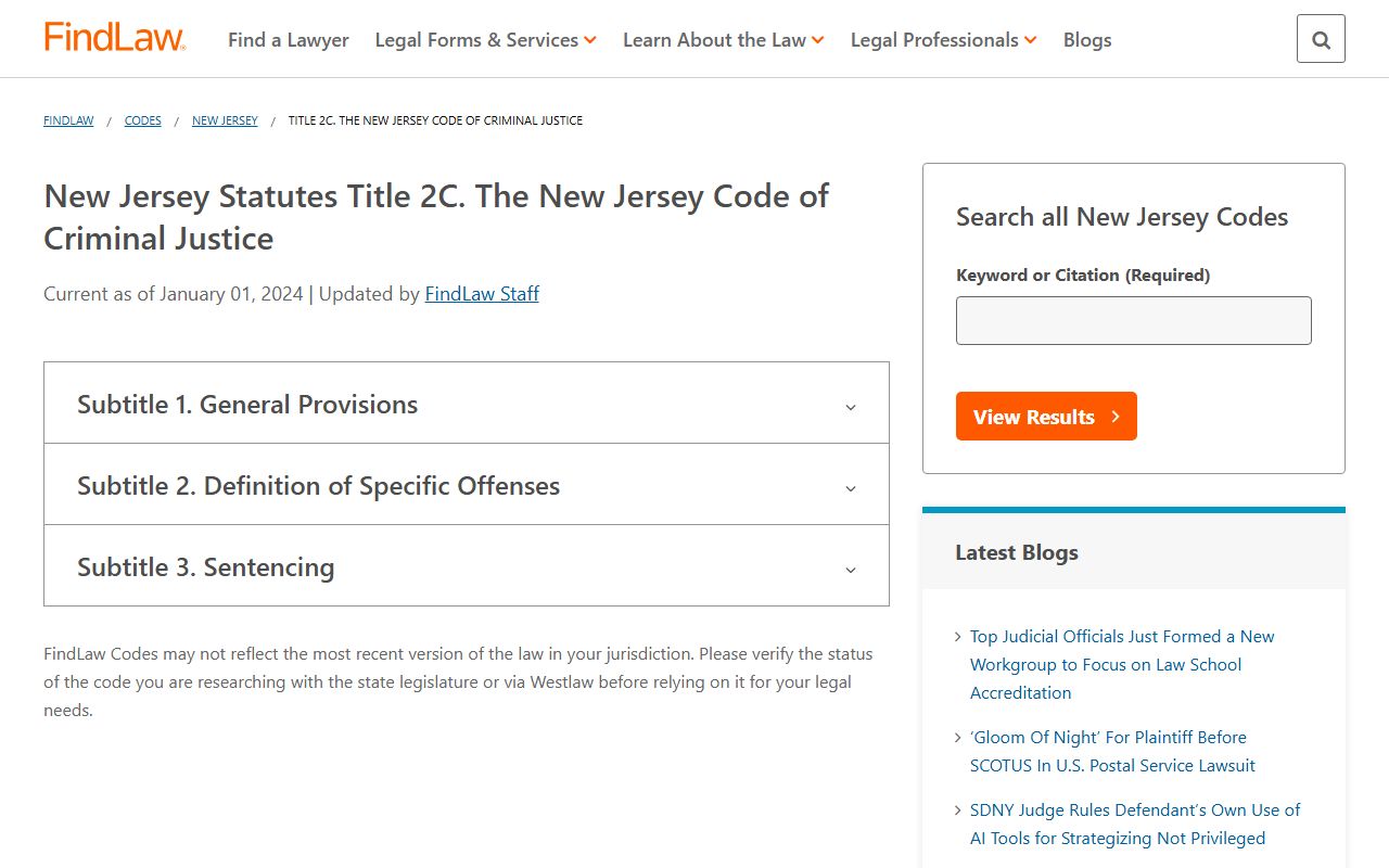 New Jersey statutes and criminal justice code related to warrant records